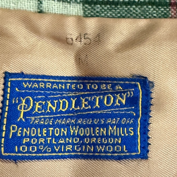 Pendleton Vintage 70s Men’s Plaid Green and Grey Wool 3 Pocket Jacket size M - Picture 6 of 6